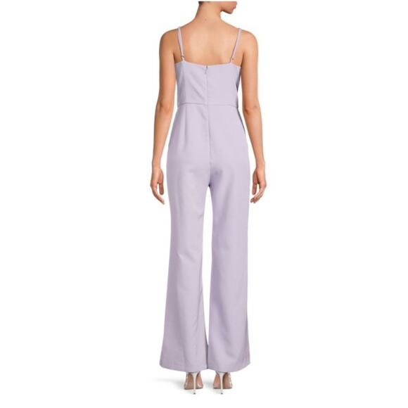 NEW BCBG Lilac Purple Jumpsuit Size 2 Wide Leg Sweetheart Formal Cocktail Outfit - Picture 2 of 14